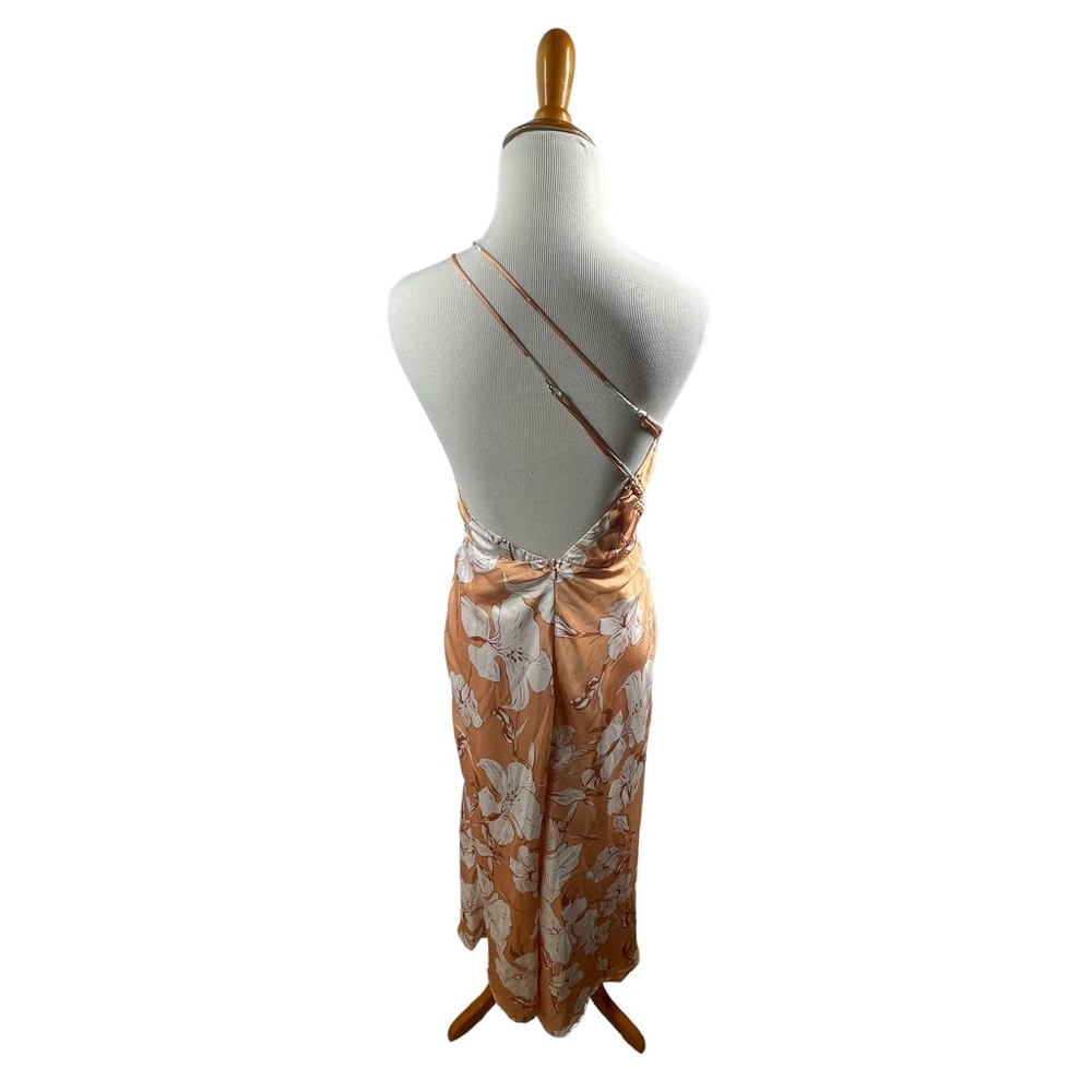 Hello Molly Peach Floral One Shoulder Treat Yourself Dress - Picture 5 of 11